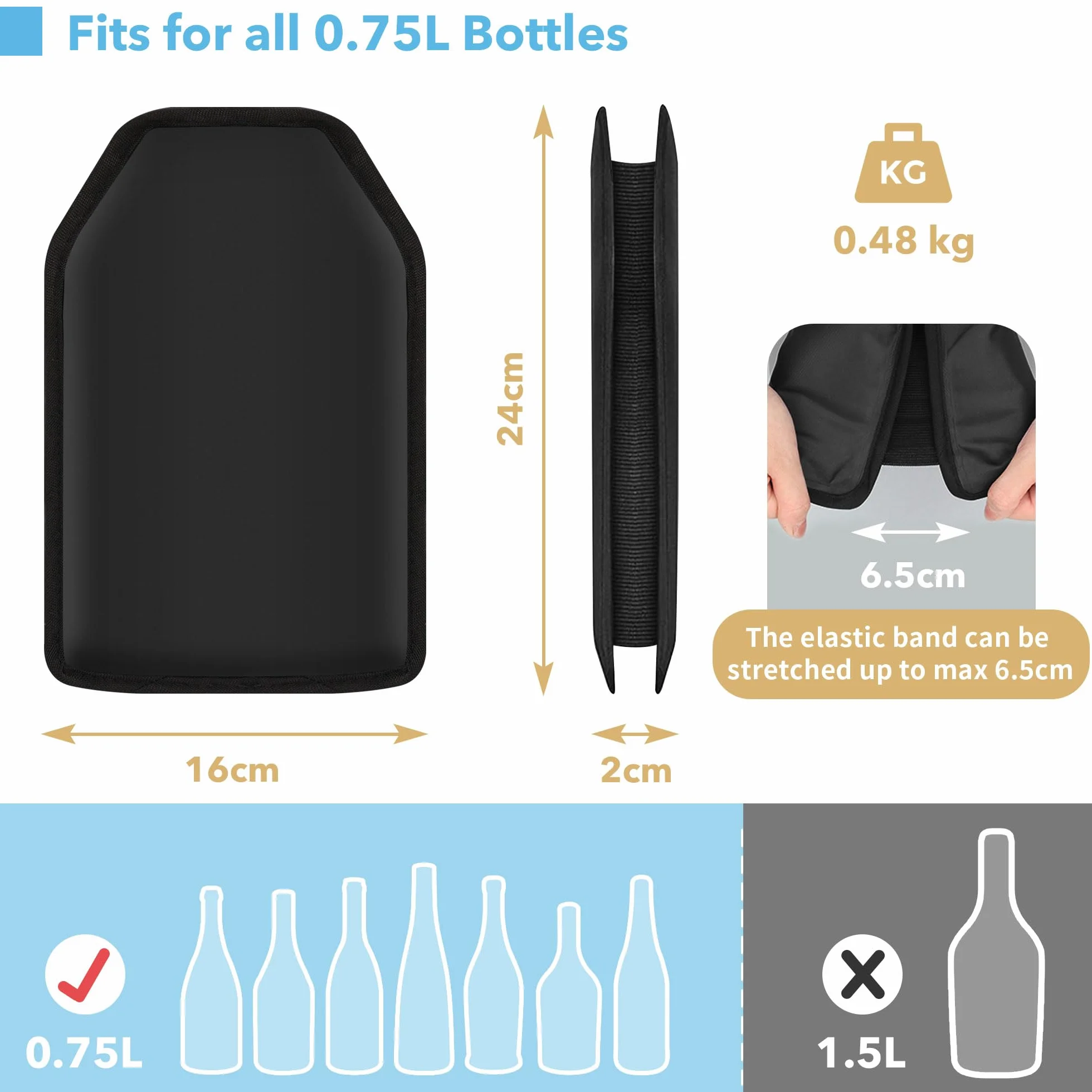 Gimars 2 Borsa Raffredda per Bottiglie Spumante Champagne Vino,Sacco Termico Refrigeratore per Vini,Fascia Raffreda Bottiglie Elastica,Manicotto Refrigerante per Bevande Birra Vino Viaggio Feste