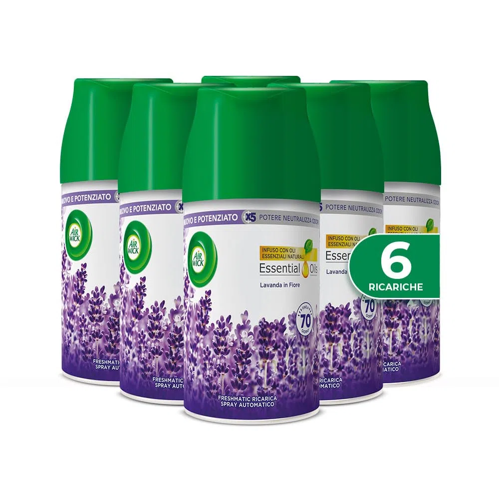Airwick Freshmatic Ricariche Lavanda in Fiore, Profumatore per Ambiente, 250 ml, Confezione da 6