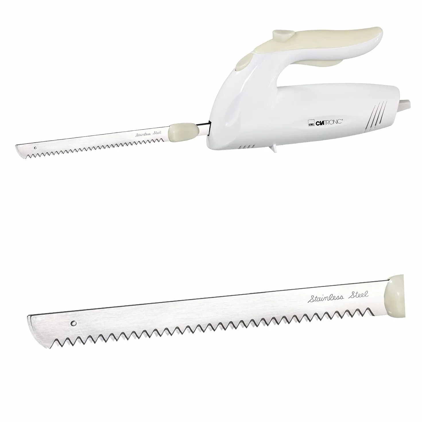 Coltello elettrico con coltello da taglio elettrica di spezialgezahnten Lame in Acciaio Inox A Doppio dispositivo (potente motore da 150 Watt + silenzioso e vibrationsarmer Corsa)