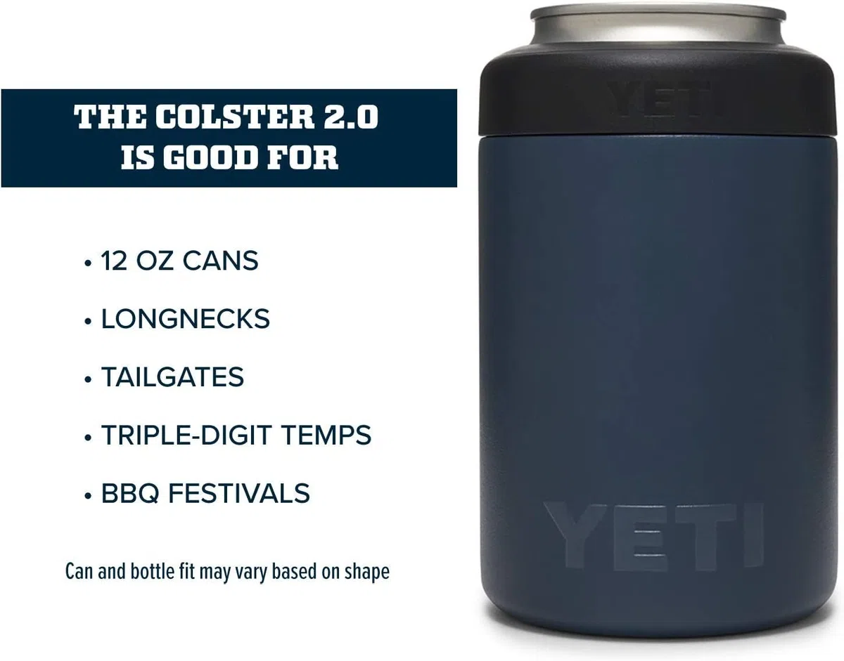 YETI Rambler Colster, isolante per lattine in acciaio inox, blu navy, 330 ml