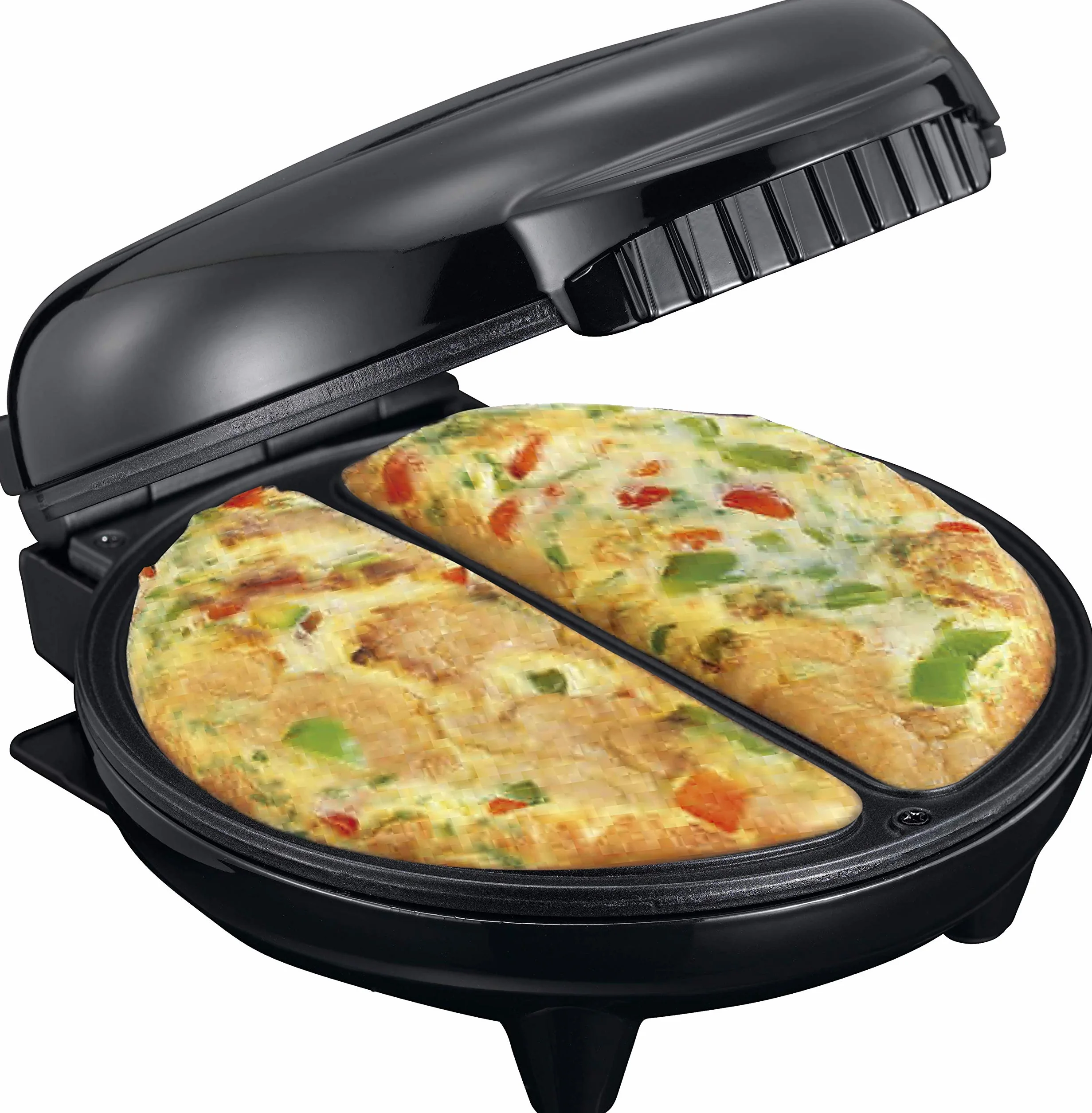 Melissa 16250086 Omelette Maker piastra elettrica - 750 Watt per preparare omelette in modo rapido, semplice e senza attaccare, acciaio inox, nero