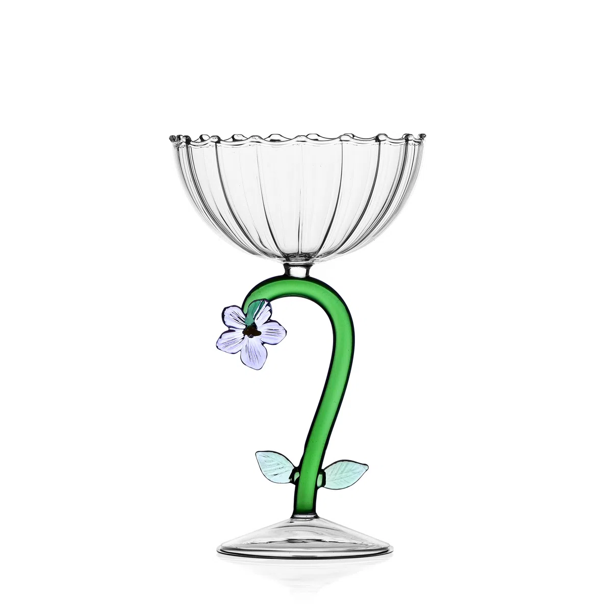 Ichendorf Milano Coppa Champagne Fiore Lilla | Collezione Botanica | 28 cl | Vetro Borosilicato | Fatto a Mano
