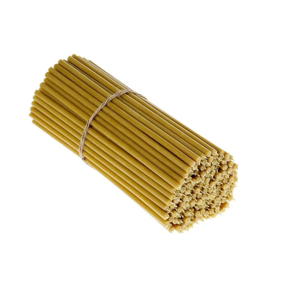 Danilovo Candele Profumate in Pura Cera d’Api – Candele Chiesa Ortodossa per Preghiere, Natale, Lunghe, Morbide, N40, Altezza 26,5 centimetri, 50 pz