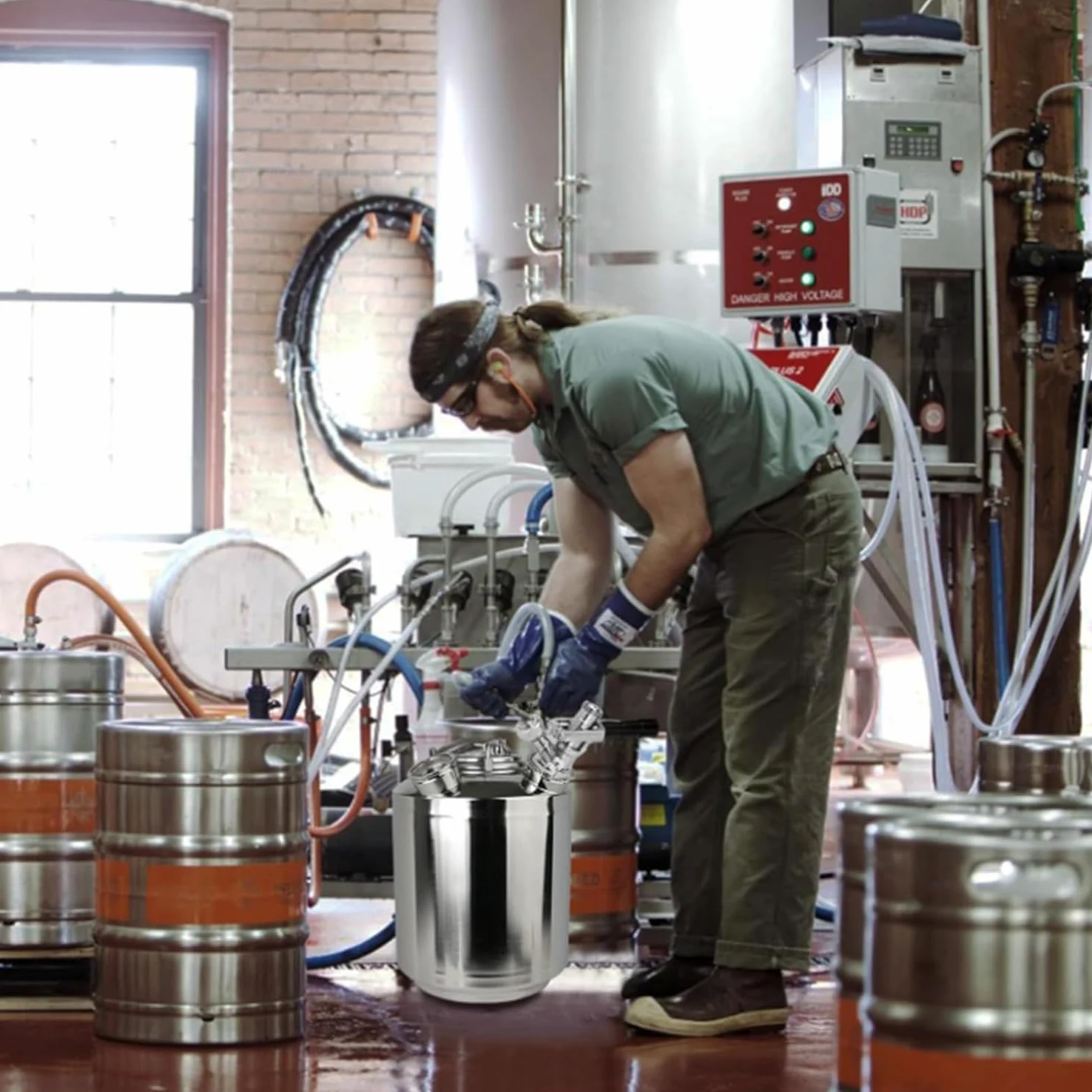 Botte per la pulizia della birra, in acciaio inox, 10 l, 3 teste di spillo, set di pulizia con spiedini A, S, G – impianto di spillatura e pulitore per tubi della birra, contenitore per la