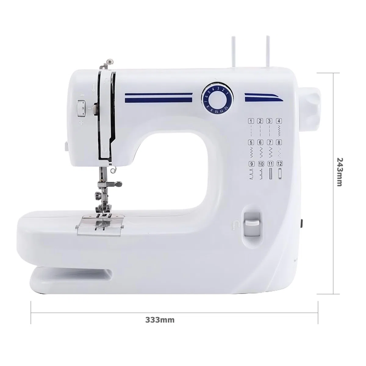 608A Macchina Da Cucire Per Principianti E Principianti, 12 Programmi, Macchina Da Cucire Elettrica Portatile Con Pedale E Luce Led, Facile Da Usare Per Adulti