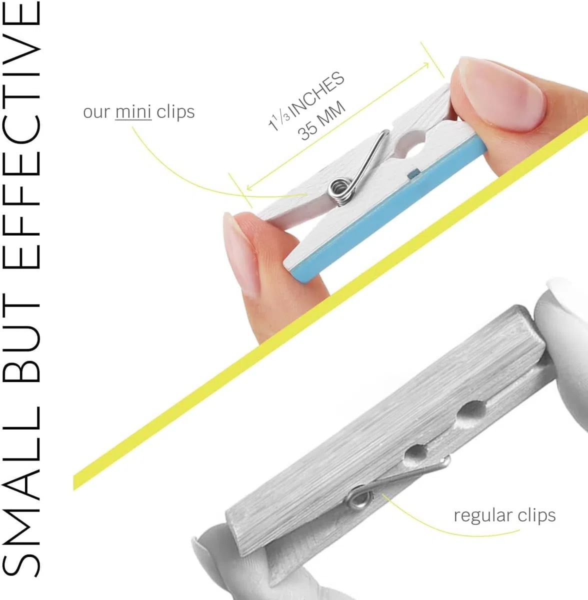 Confezione da 50 mini clip autoadesive per foto, in legno bianco, per appendere foto, poster, biglietti fotografici, espositori e lavagne fotografiche, decorazioni per la stanza