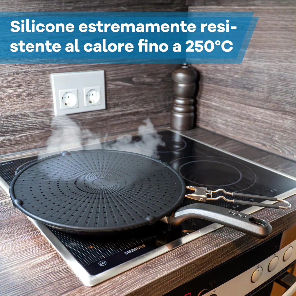 Netrox - Paraschizzi Cucina in Silicone per Padella - Resistente al Calore, Lavabile, Sicuro per Alimenti - Coperchio Universale per Frittura Fino a 30 cm - Paraspruzzi Pieghevole Universali Pentola