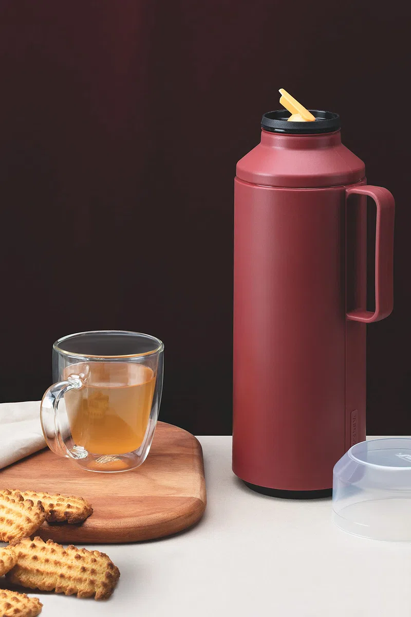 Tramontina EXATA - Caraffa termica con tazza, 1000 ml, colore: Rosso