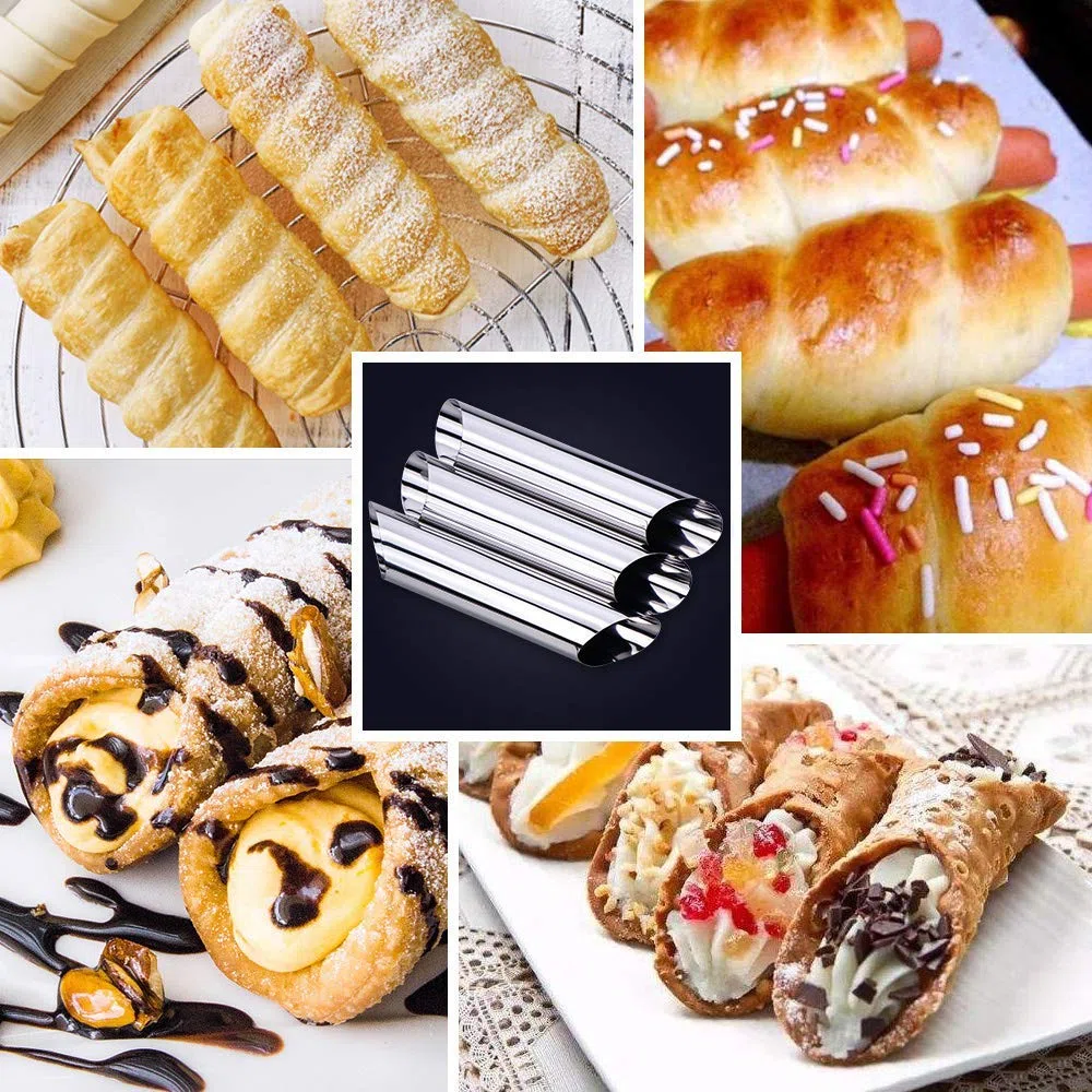 30 Pezzi Cannoli Tube Set, Stampo per Corno Torta e Croissant Cremoso, Antiaderente per Cuocere Croissant, Involtini di Uova, Coni Gelato, Pasticcini Danesi