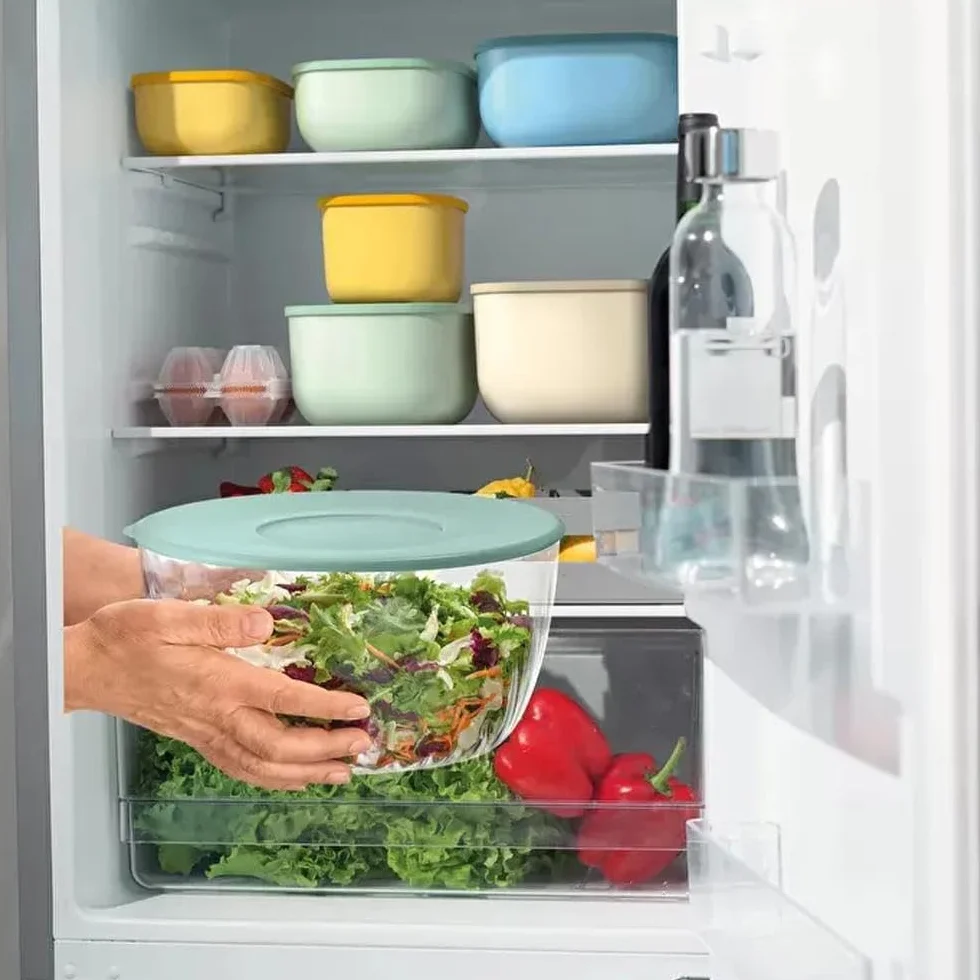 Guzzini - Kitchen Active Design, SPIN&STORE, Centrifuga Insalata con Coperchio - Verde Oliva, 26 cm - 170900175
