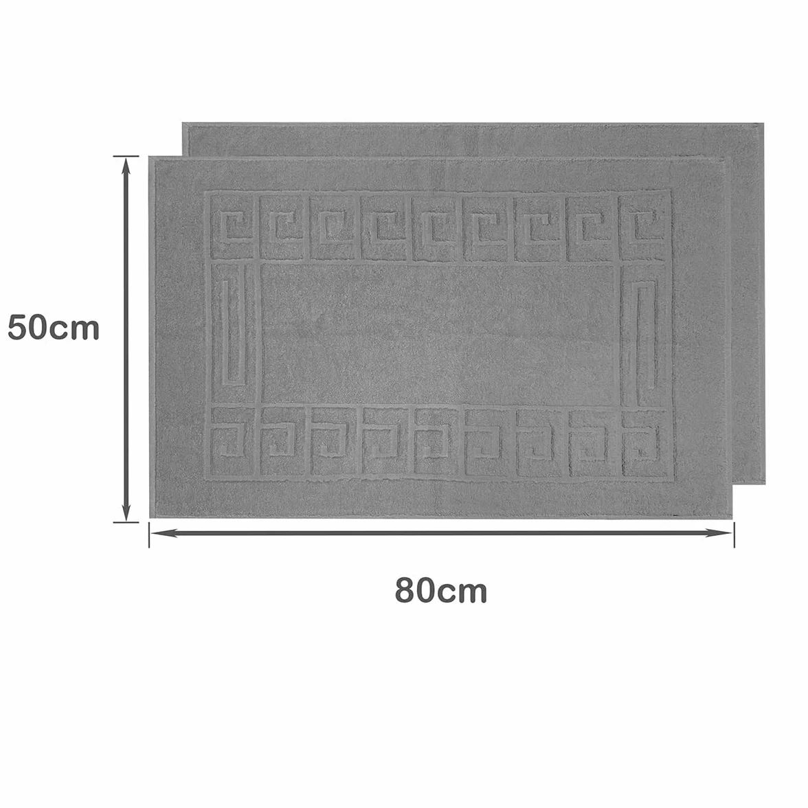 nice homeit – Set 2 Tappeti da Bagno in Spugna - 100% Cotone - Tappetini da Bagno per Doccia di Qualità – Extra Morbidi, Assorbenti e Lavabili in Lavatrice - Made in Italy (Grigio scuro, 50 x 80 cm)