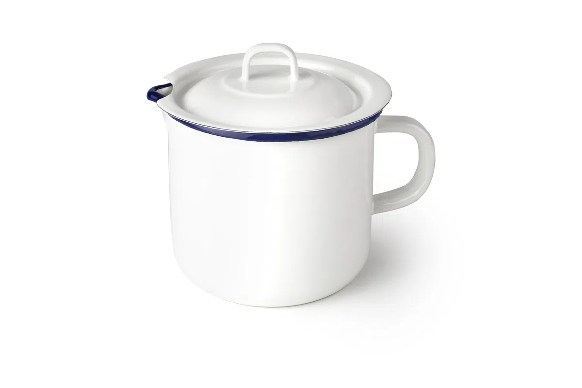 IBILI Bollitore per latte in acciaio smaltato smaltato da 1,75 litri realizzato a mano in stile vintage