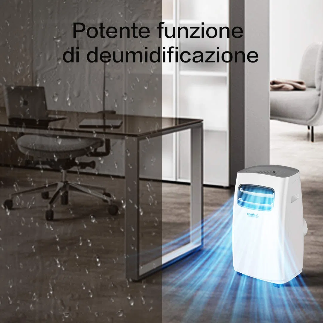Comfee SOGNIDORO-09E Condizionatore Portatile Capacità 9000BTU Gas R290, BIANCO