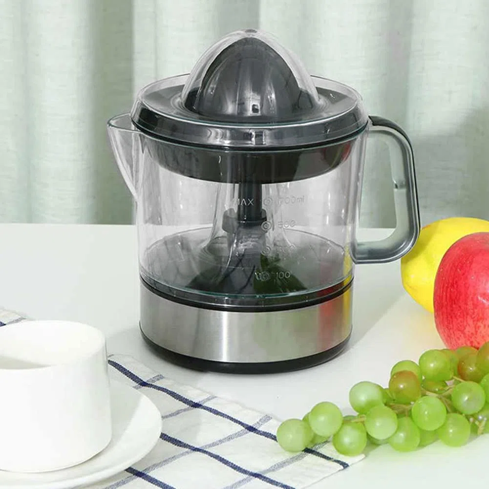 Spremiagrumi Elettrico Professionale in Acciaio Inox da 700ml - MOKEKA Alta Resa di Succo, 2 Coni Intercambiabili, Doppia Direzione di Rotazione - Ideale per Arance e Agrumi