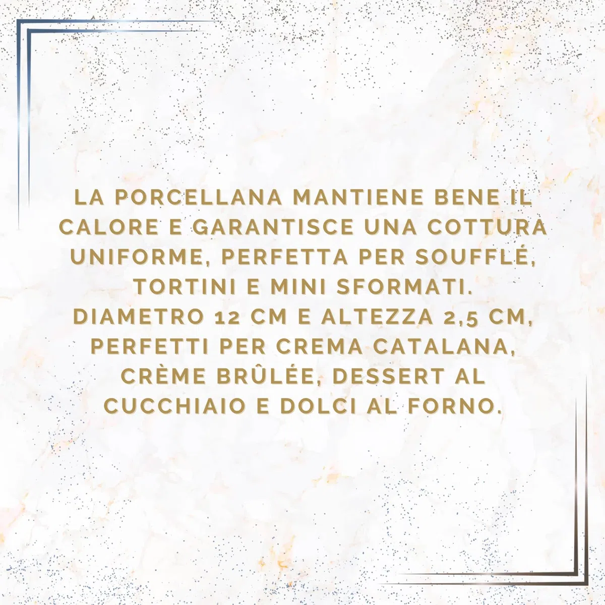 Set 6 Stampini da Forno Porcellana Bianca Ø 12x2,5H cm Cocotte Crema Catalana Crème Brûlée Soufflé Adatta Forno Microonde Lavastoviglie Elegante Idea Regalo