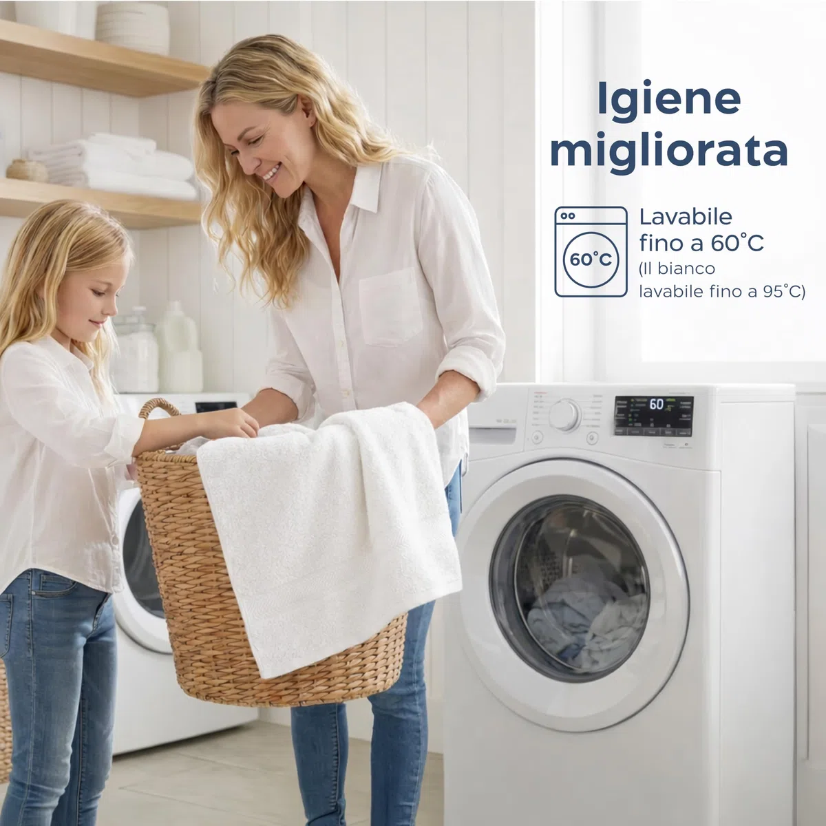 Twinzen Asciugamano Bagno Grande 100x200 cm – Telo Bagno e Telo Doccia Grande XXL in 100% Cotone, Assorbente e Morbido, Con Passante, Certificato OEKO-TEX, Bianco