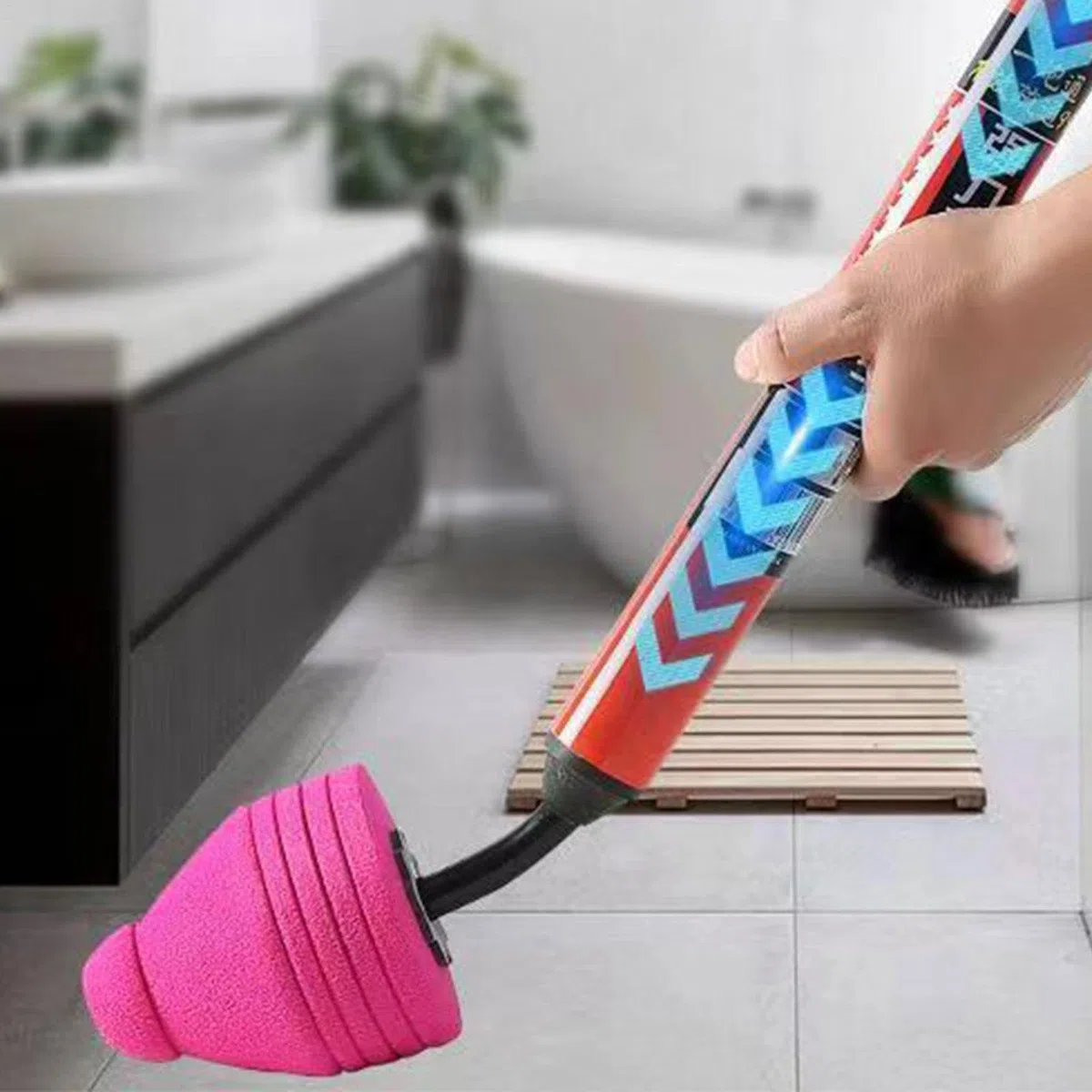 Sbloccante WC – Set di stantuffo per WC ad alta pressione, stantuffo per WC aggiornato, pistone per scarico ad aria resistente, per sbloccare l'intasamento del tubo di scarico del pavimento