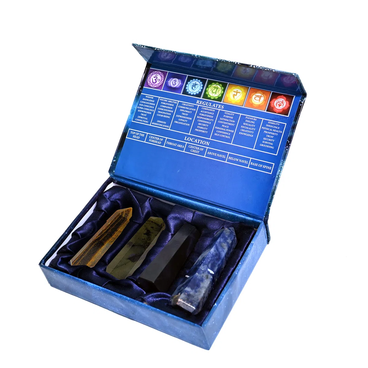 Cristalli Pietre curative Bacchette di Cristallo 2,25"-2,50" Nero, lapislazzuli,laburista di Tigre 6 matite con Pietre Reiki Chakra sfaccettate Set da 4 Pezzi