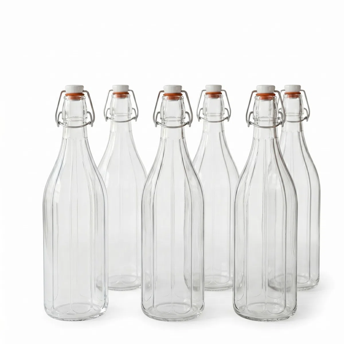 BERARDI | Set 6 bottiglie in vetro per acqua, vino, bevande, drink (VINTAGE ERMETICHE)