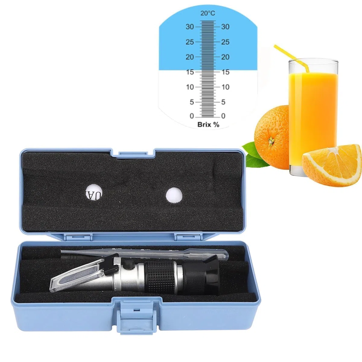 0-90% Brix Meter Rifrattometro, RHB-90ATC Strumento Portatile Per La Misurazione Del Contenuto Di Zucchero, Tester Brix Per La Compensazione Automatica Della Temperatura