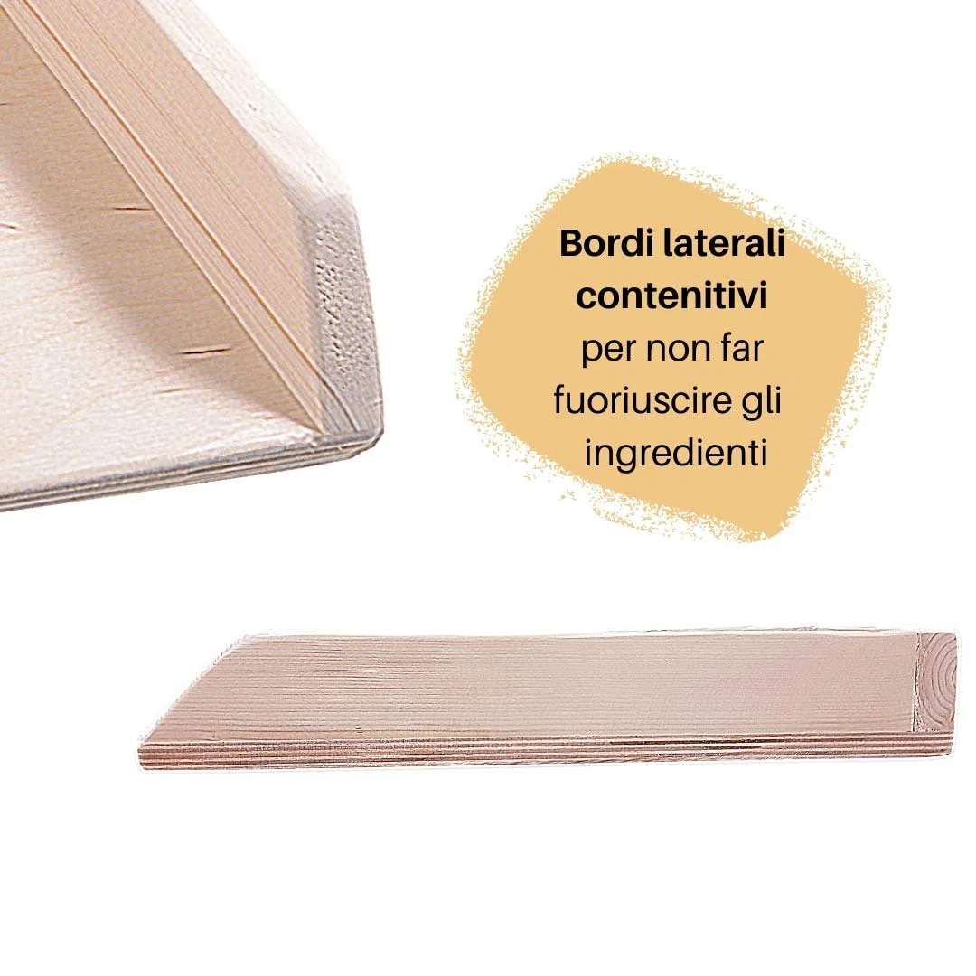 Kasalingo Tavoliere spianatoia per impastare in Legno, tavola Grande per Pasta Fresca, con Bordi Laterali e ASSE in Legno Robusto di Abete