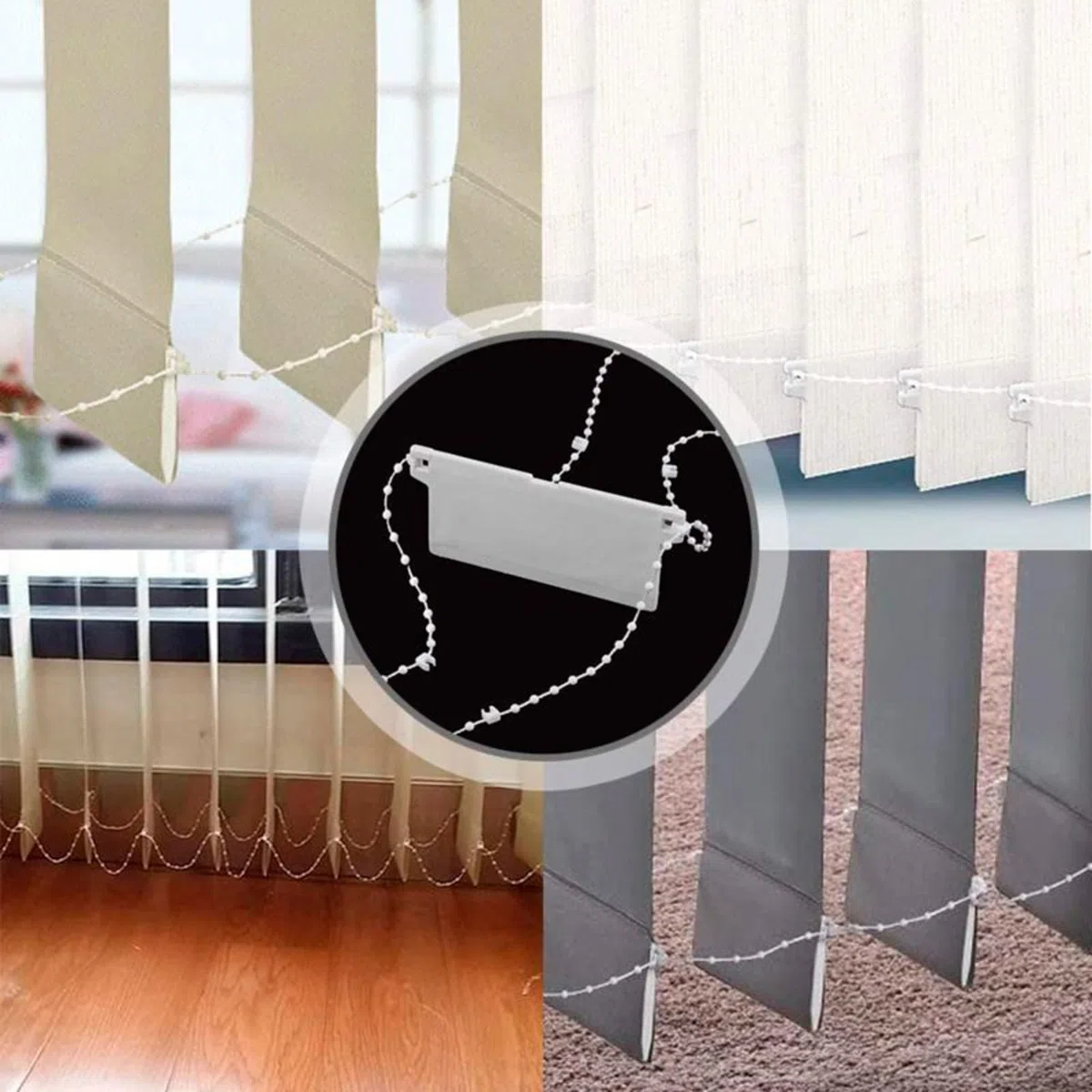10 pannelli di contrappeso: tenda a lamelle di ricambio da 127 mm con catena da 10 m + 4 connettori a catena, per tende verticali, per tende, accessori per tende