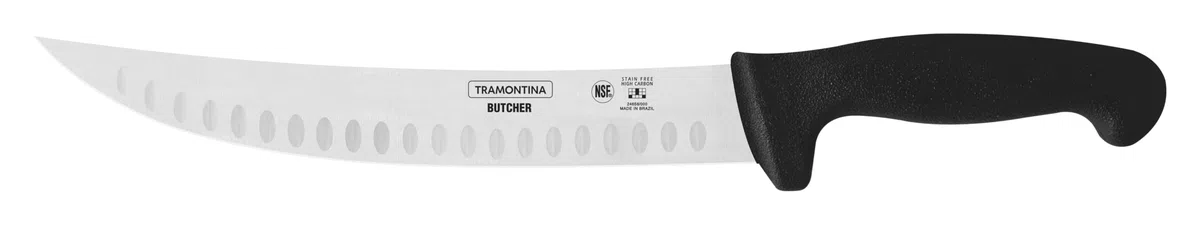 Tramontina Coltello Macellaio Curvo Alveolato, Professional Negro NSF 25 cm