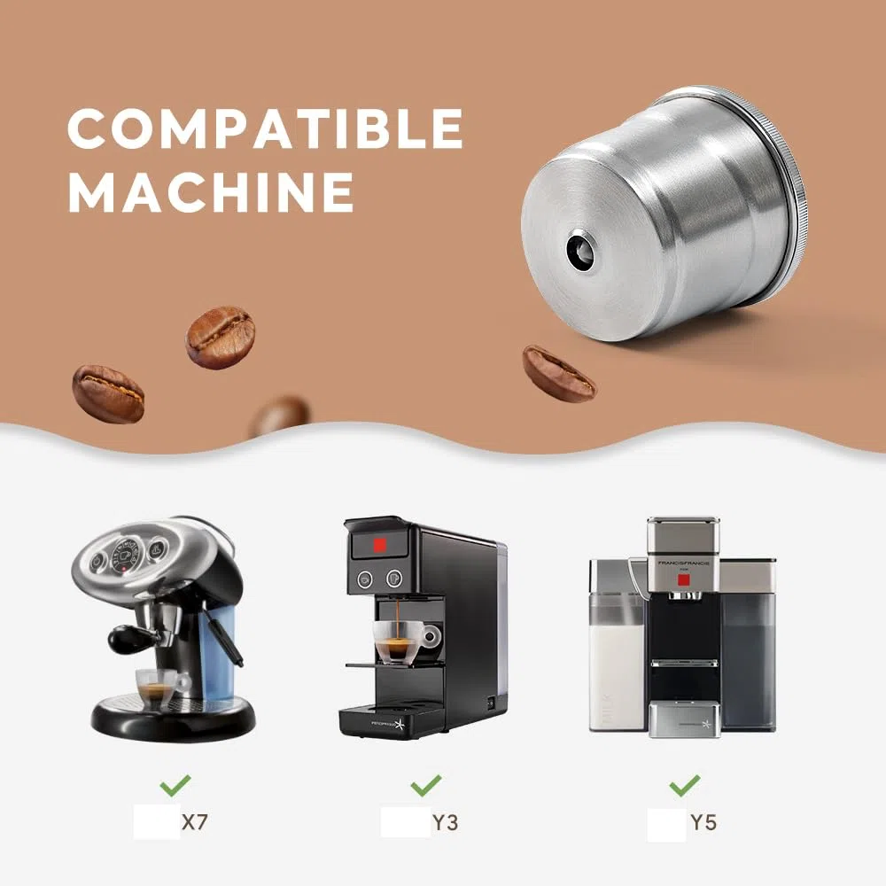 RECAFIMIL Cialde di caffè riutilizzabili Capsule di caffè ricaricabili in acciaio inossidabile compatibili per ILLY X7/Y3/Y5 macchina per il caffè(1 capsula con manomissione)