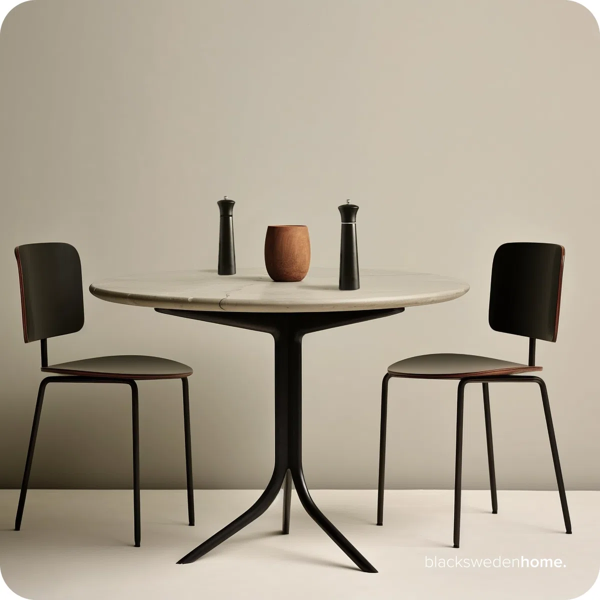 Black Sweden Home Macina Sale e Pepe in Legno - Set Sale e Pepe Elegante - Macinino per Pepe con Design Nero e Nero - Macina Spezie in Ceramica - Nordic Style - Perfetto per Tavola Moderna