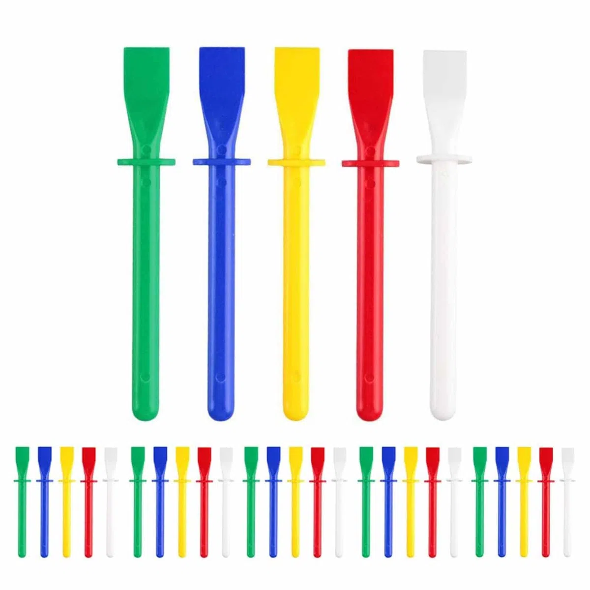30 pz spalmatore colla applicatore 11 cm colorato brillante plastica PP spalmatore spatola bastoncini arte e mestiere per bambini spalmatori colla per PP spatola bambini Kid Craft