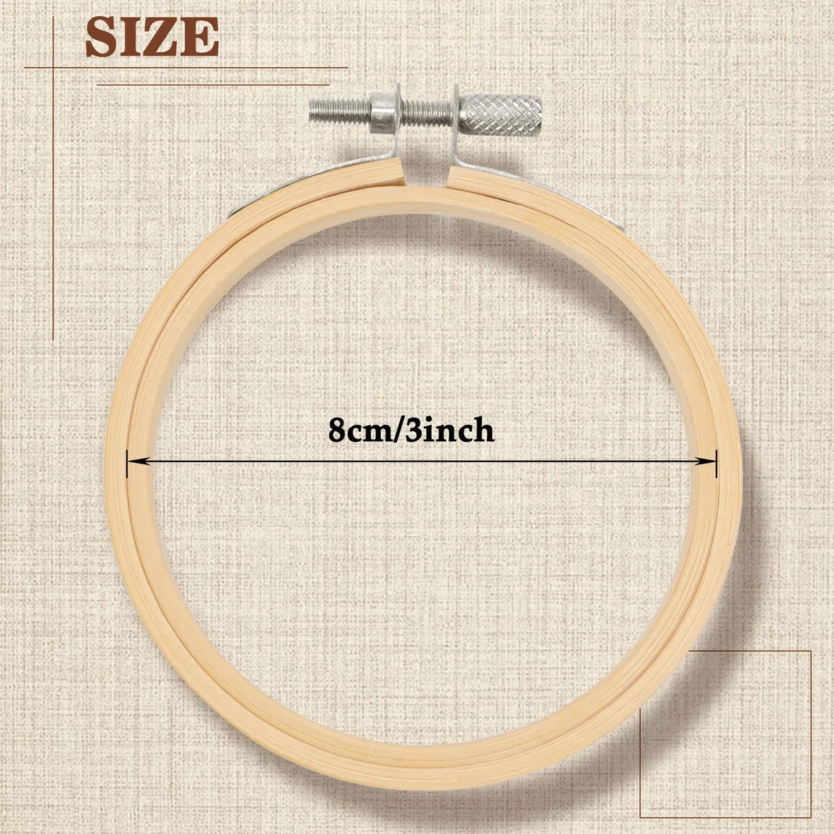 16 Pezzi Cerchi da Ricamo in Legno, 8 cm Telaio da Ricamo Bambù Piccoli Telaio Ricamo Rotondo Anello a Cerchio a Punto Croce Croce Ricamo Hoops Cerchio per Ricamo per Cucito a Mano e Fai da Te Craft