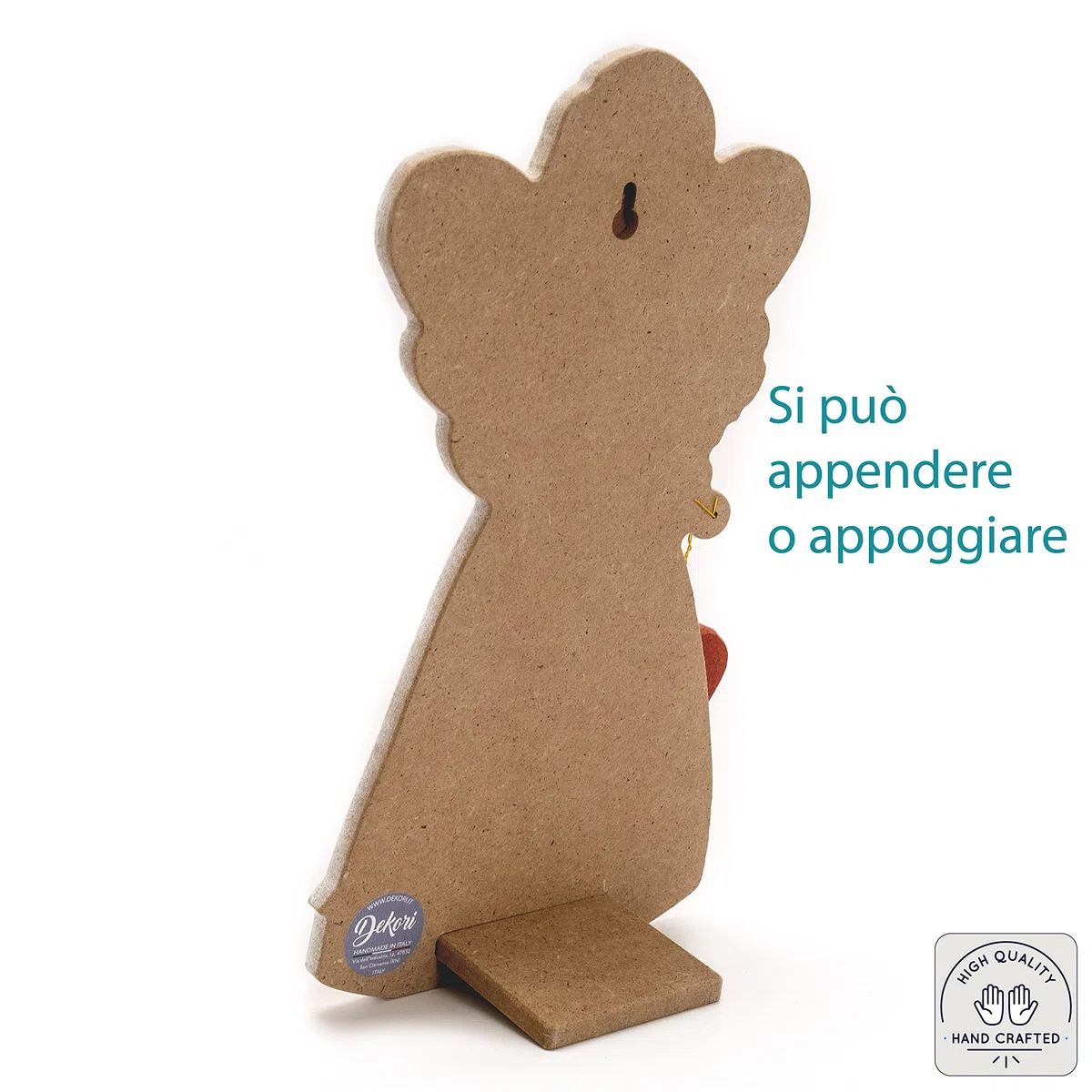 DEKORI - Angelo custode in legno (HDF) dedicato alla serenità. Scopri tutti gli Angeli Custode di DEKORI ! Possibilità di appenderlo o appoggiarlo. Confezionato con scatola regalo