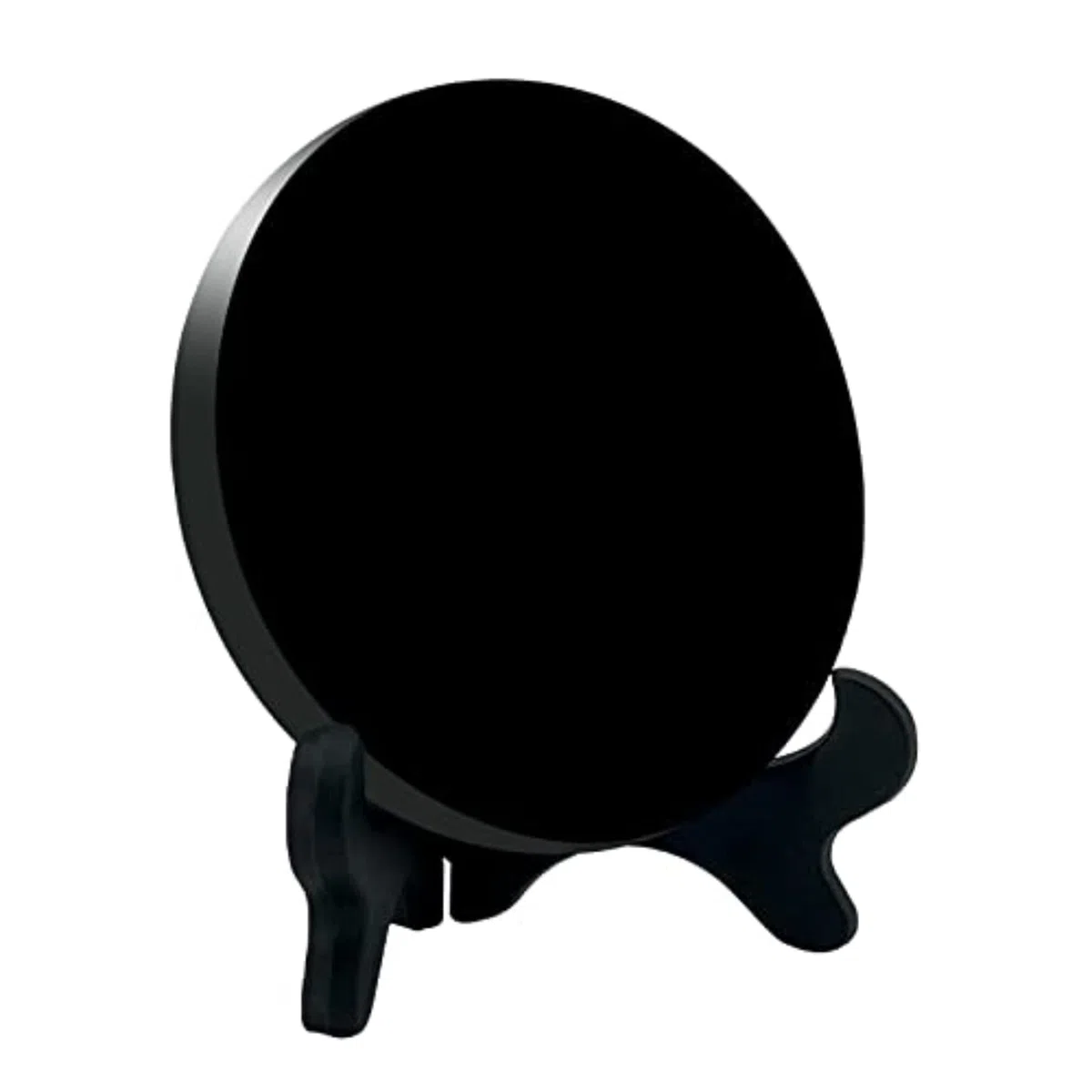 Specchio in ossidiana nera, Specchio per interni in ossidiana nera, Specchi energetico con supporto(10cm)