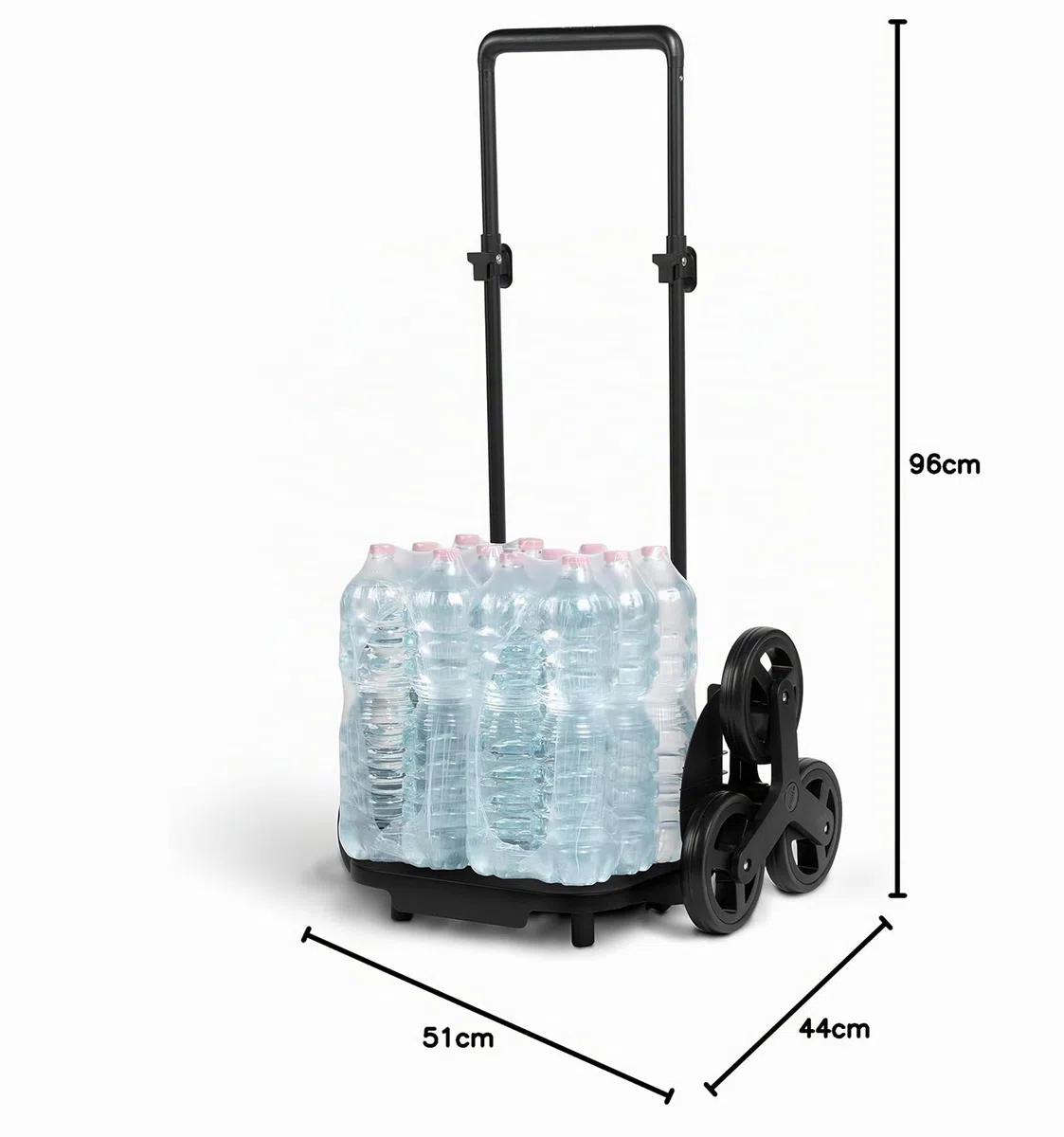 Gimi Tris, Carrello Portaspesa Per Salire Le Scale, Capienza Da 52 L, 6 Ruote, Sacca In Poliestere Xxl, Grigio, ‎13 x 34.5 x 95.5 cm 3.02 Kg