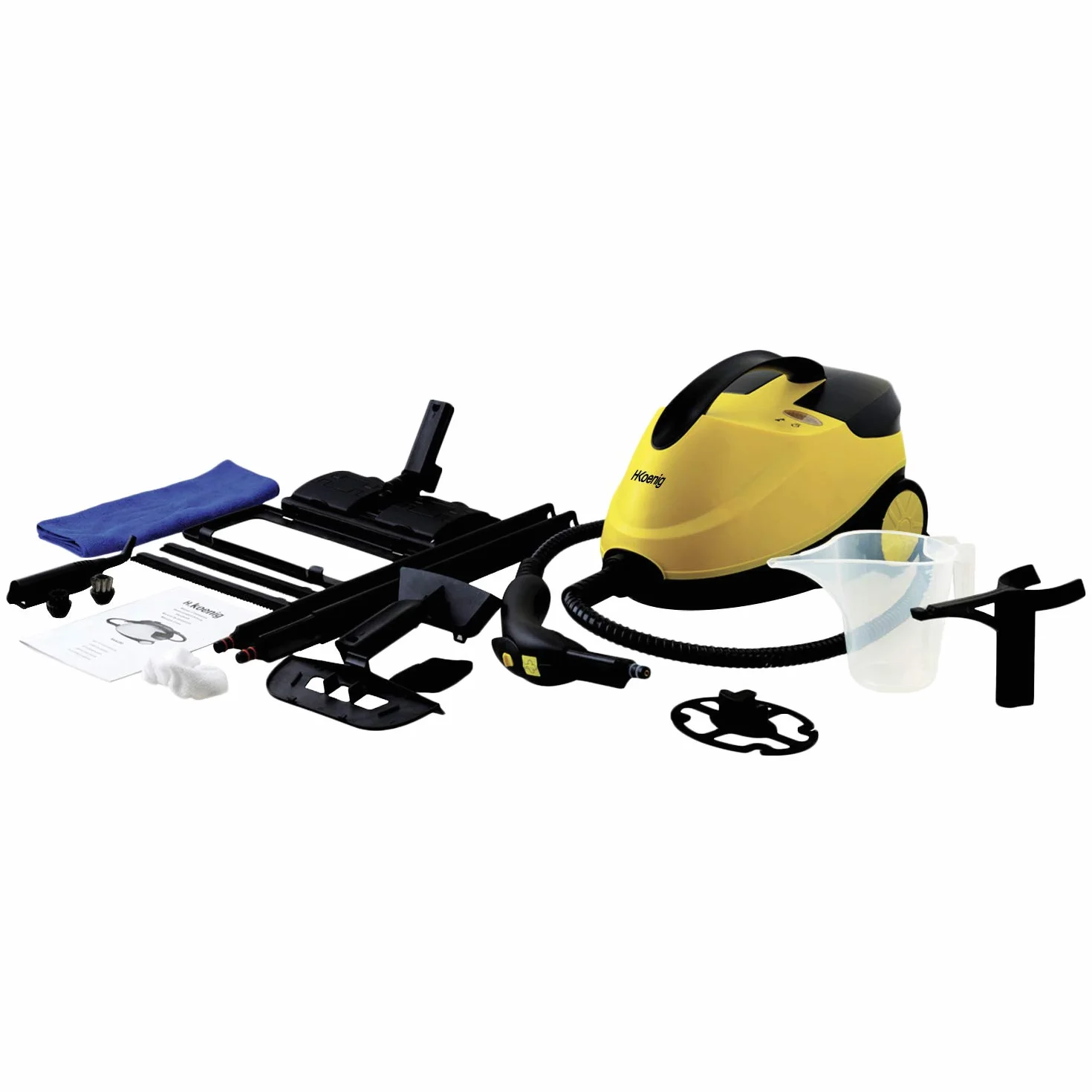 H.Koenig Pulitore a vapore 4 bar NV6200, Autonomia 45 min, pronto in 8 min, 1,5L, Potente 2000W, Compatto, Multifunzione Casa e Ufficio, igienizzare pavimento, mobili, auto + 10 accessori inclusi
