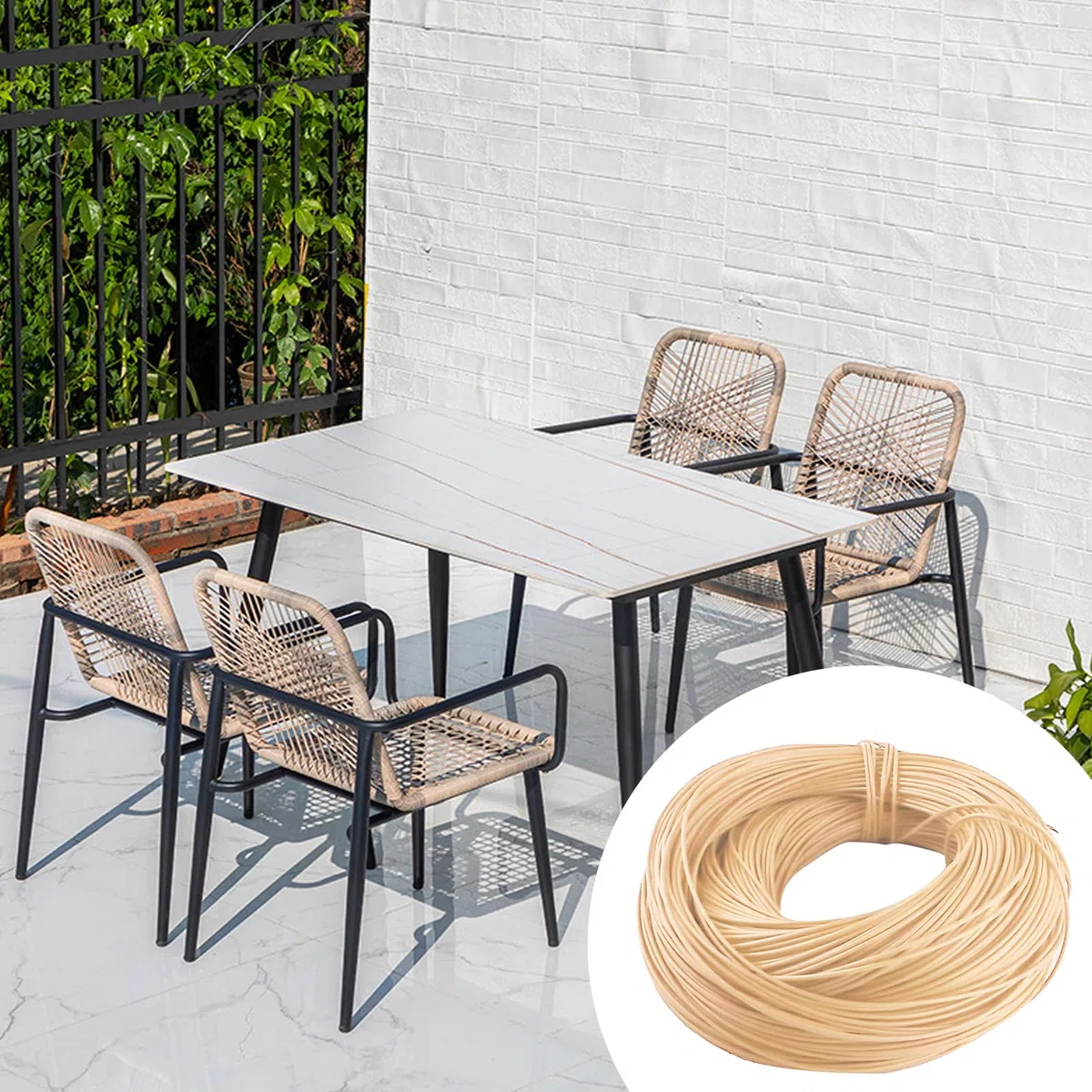 Tubo d'india da 2,5 mm, ca. 500 g, materiale intrecciato, tubo intrecciato, tubo intrecciato, tubo intrecciato a nido d'ape, tessuto in rattan intrecciato (beige)
