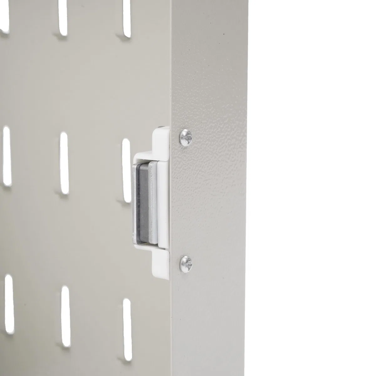 Relaxdays Portachiavi, con sportello, 9 Ganci, Simbolo Chiave, HLP: 24x21x6,5 cm, Chiusura Magnetica, Bianco