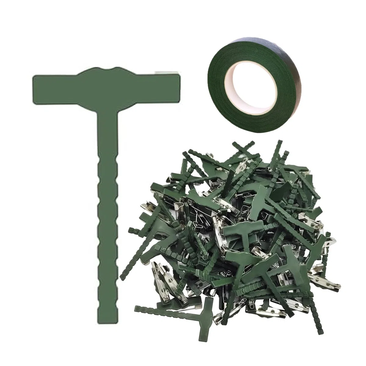 100 Pezzi Forma Di T Spille Sicurezza In Plastica, Spille Di Sicurezza Boutonniere, Fai Da Te Matrimonio Fiore Sposo Spilla, Con Nastro Floreale, per Artigianato Fai Da Te, Spille Per Matrimonio, Fest