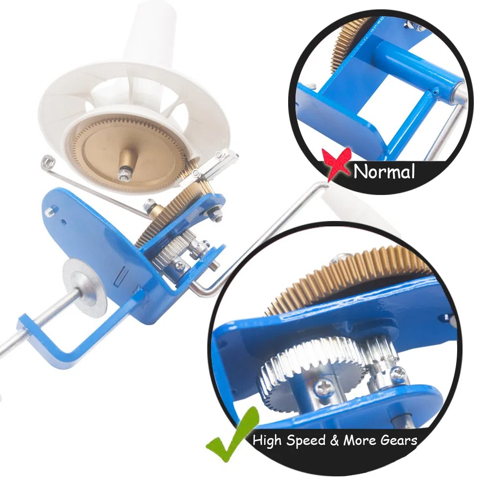 (Alta velocità) LAMXD Needlecraft Large Jumbo Metal Yarn / Wool / String / Fiber Ball Winder azionato a mano, 10 once