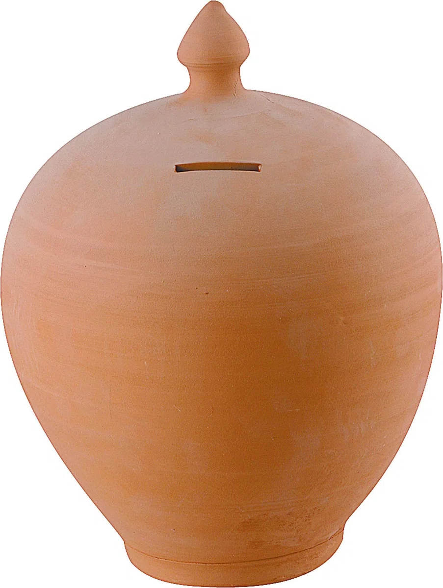 Salvadanaio in terracotta Cm.40 h. (rifinito a mano) - Made in Italy