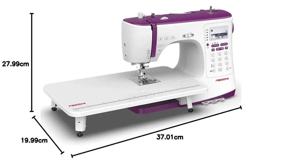Necchi - Macchina da cucire computerizzata con tavolo esterno NC-204D
