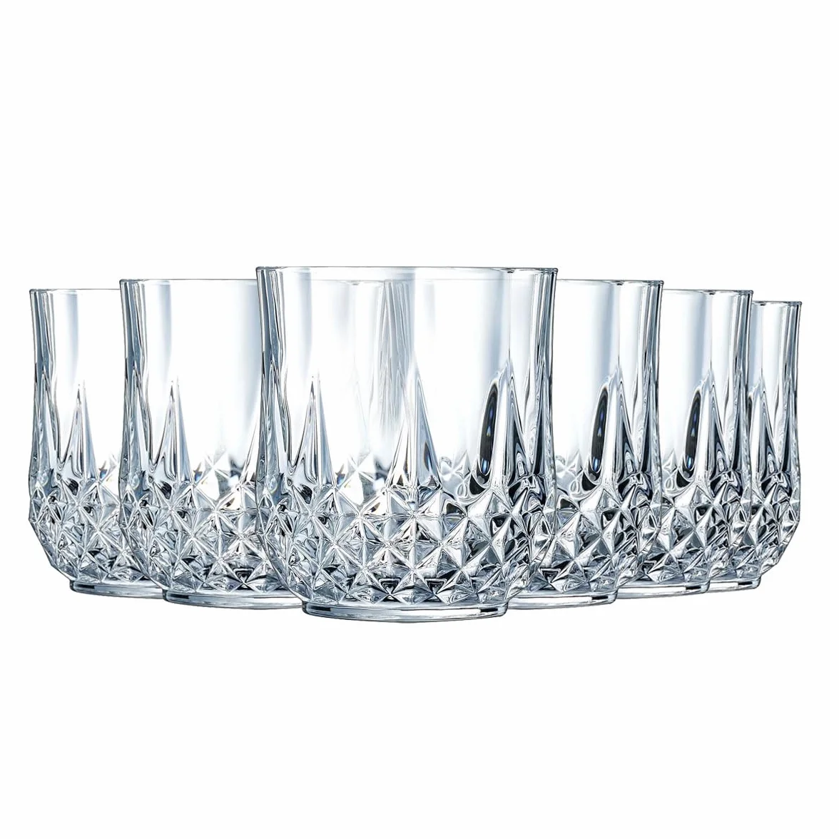 Cristal D'arques Paris Collezione Longchamp - 6 bicchieri bassi da 32 cl, in Kwarx, lucidi, trasparenza e resistenza