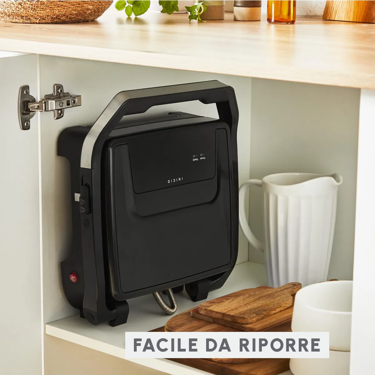 Moulinex Inicio, Piastra per Panini e Griglia, Riscaldamento Rapido: 2000 W, Piastre di Cottura Antiaderenti, Ampia Superficie di Cottura, Nero, GI271810