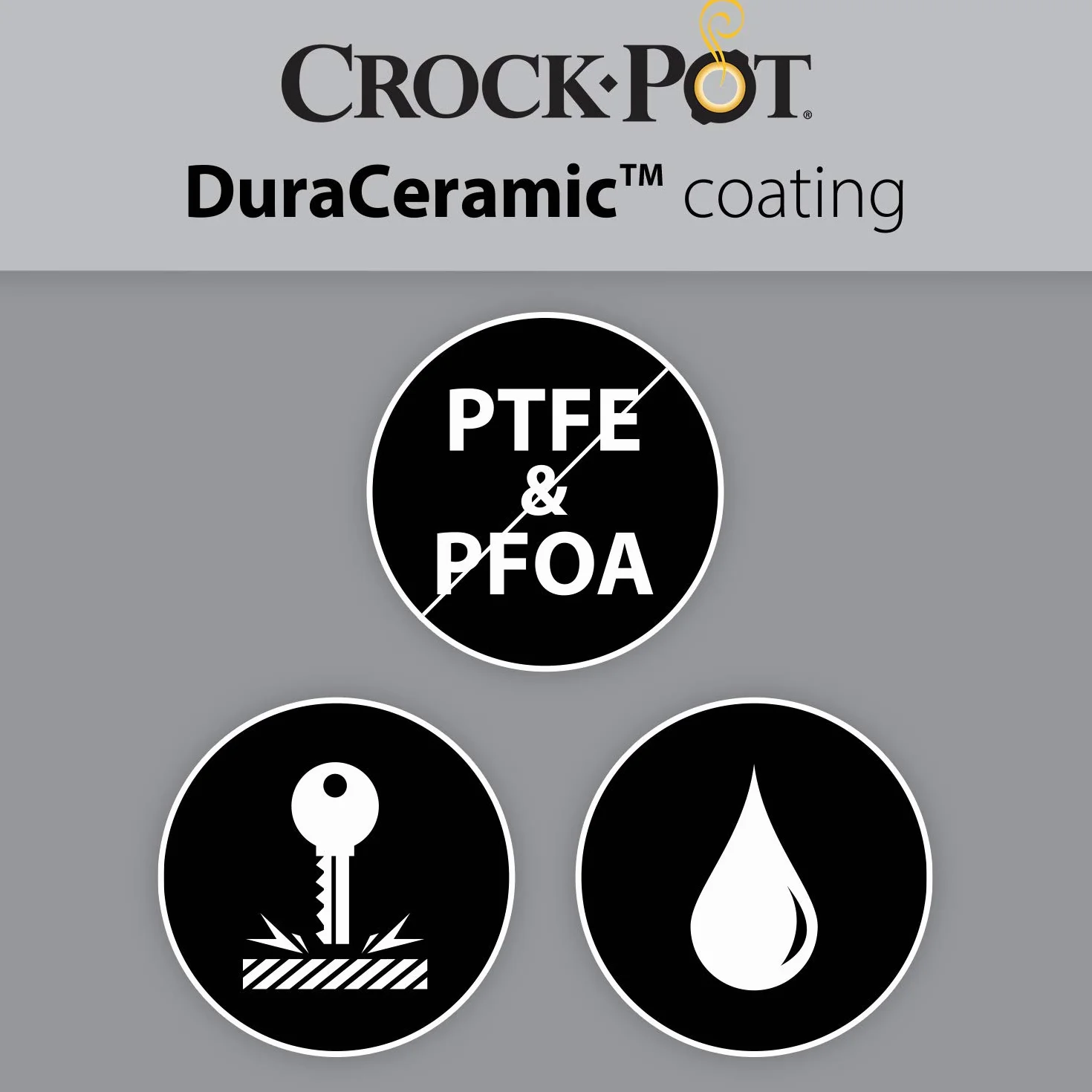 Crock-pot Pentola per Cottura Lenta, Slow Cooker, 4.5l, fino a 5 Persone, DuraCeramic, Sauté per rosolare su Gas e Induzione, Coperchio con Cerniera, 2 Impostazioni Cottura e Funzione Warm, Bianco