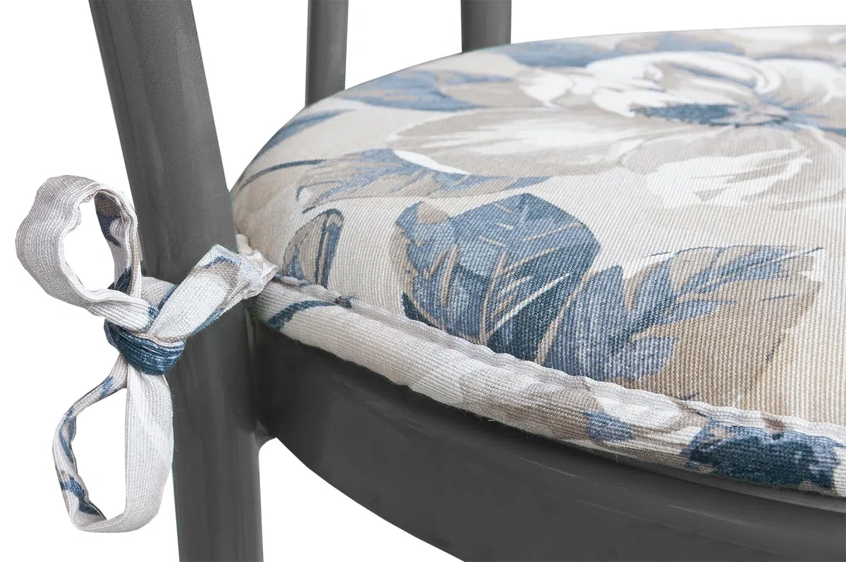 emmevi Set 4 Cuscini Sedia Rotondi Cotone Con Lacci Lavabili Morbidi Coprisedia Tondi Shabby Chic Vintage