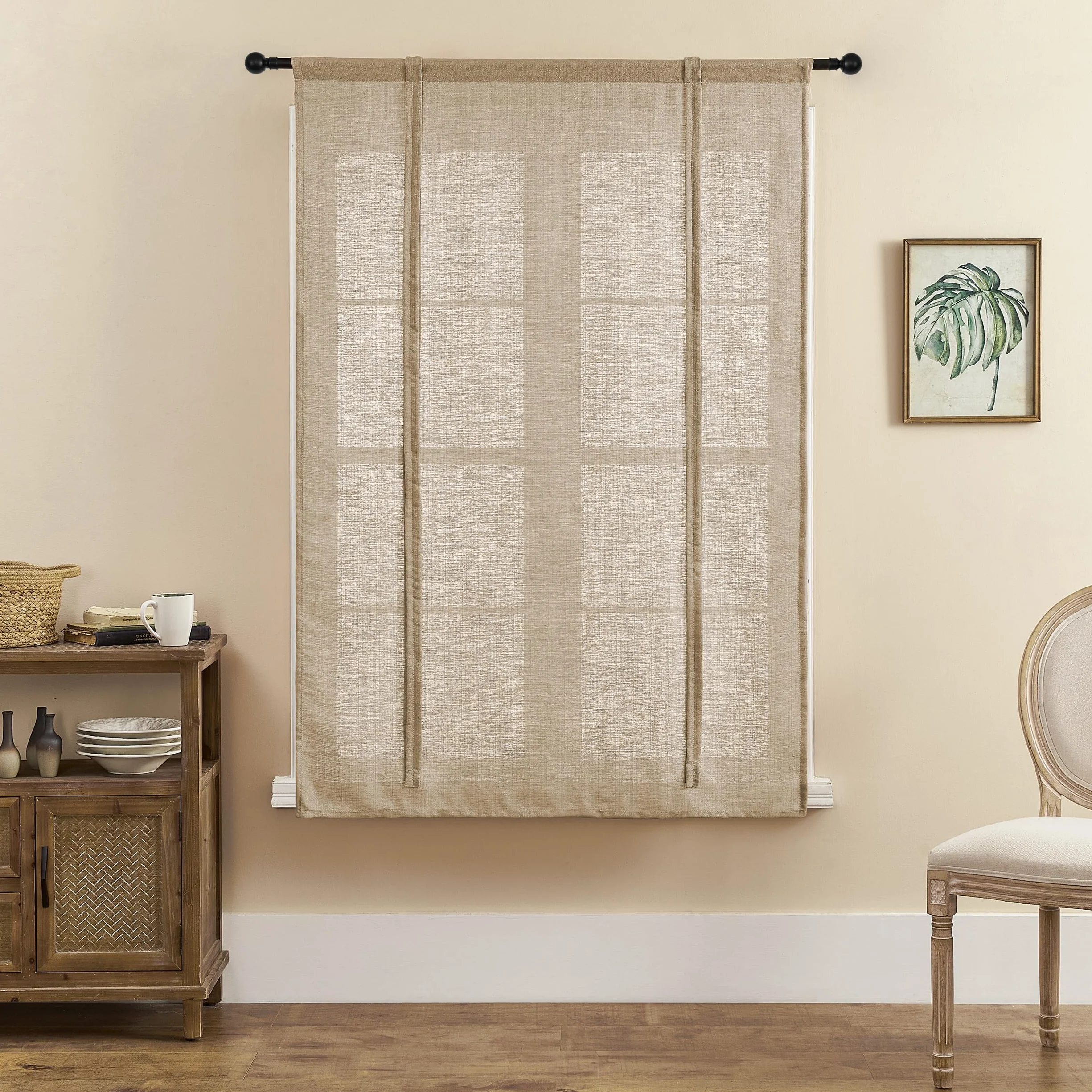 SIMPVALE 1 Pezzo Tende Romana, Caff Chiara 100x120cm Tenda Semitrasparente, Tende Voile per Soggiorno Camera da Letto Balcone Cucina Bagno