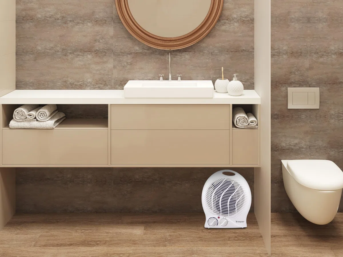 BEPER P203TER202 Termoventilatore, 2000W, 2 Potenze selezionabili, Termoventilatore compatto con Termostato regolabile, Modalità Eco e Autospegnimento, Bianco