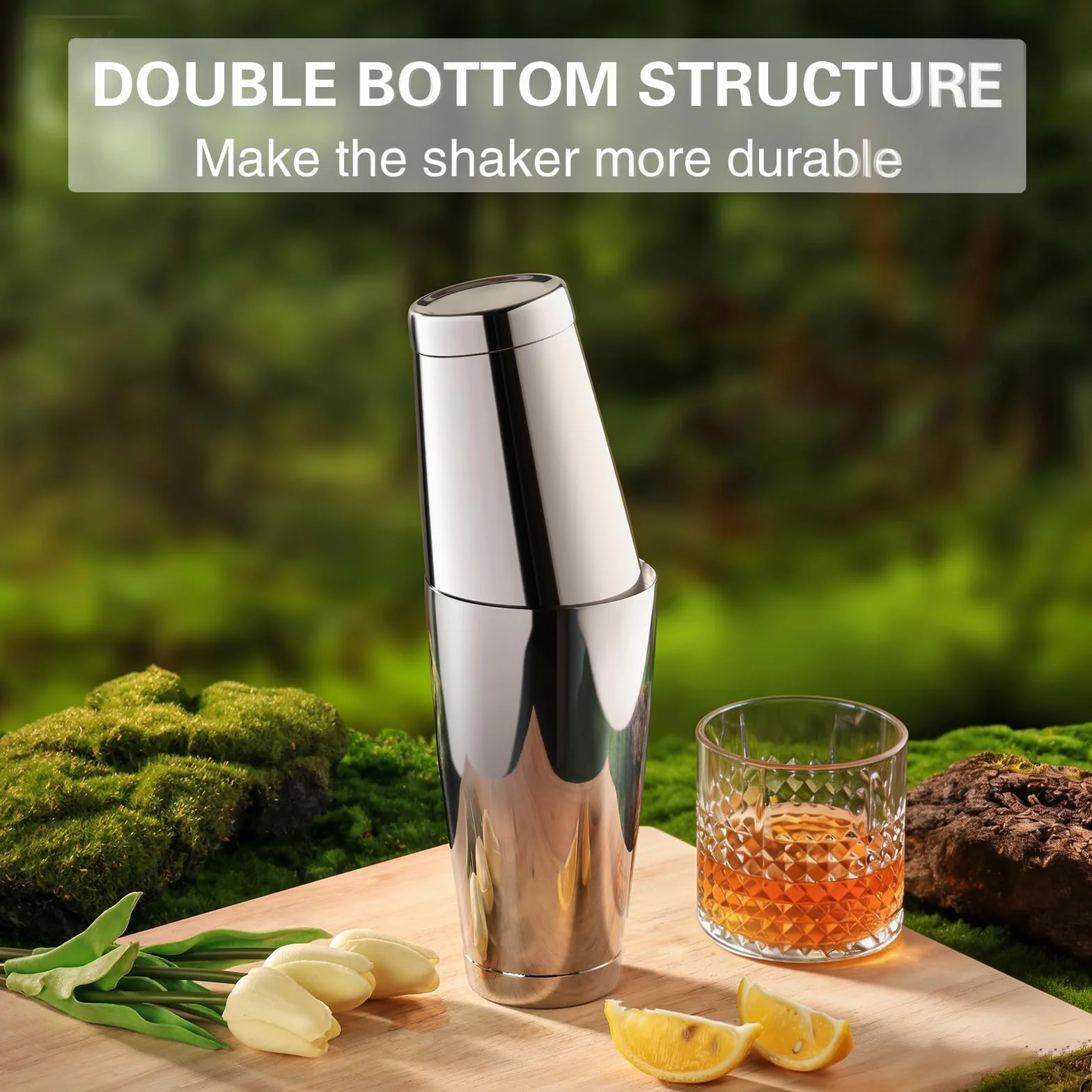 WOTOR Set Boston Cocktail Shaker, 530ml e 830ml Shaker in acciaio inox con peso, barattoli in metallo Martini Shaker Drink Mixer per bartending, strumenti da bar professionali per bartender