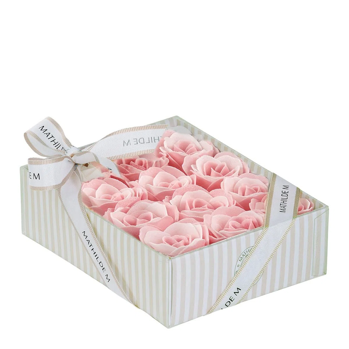 Mathilde m scatola 12 rose in fogli di sapone monouso profumate saponette profumo rosa