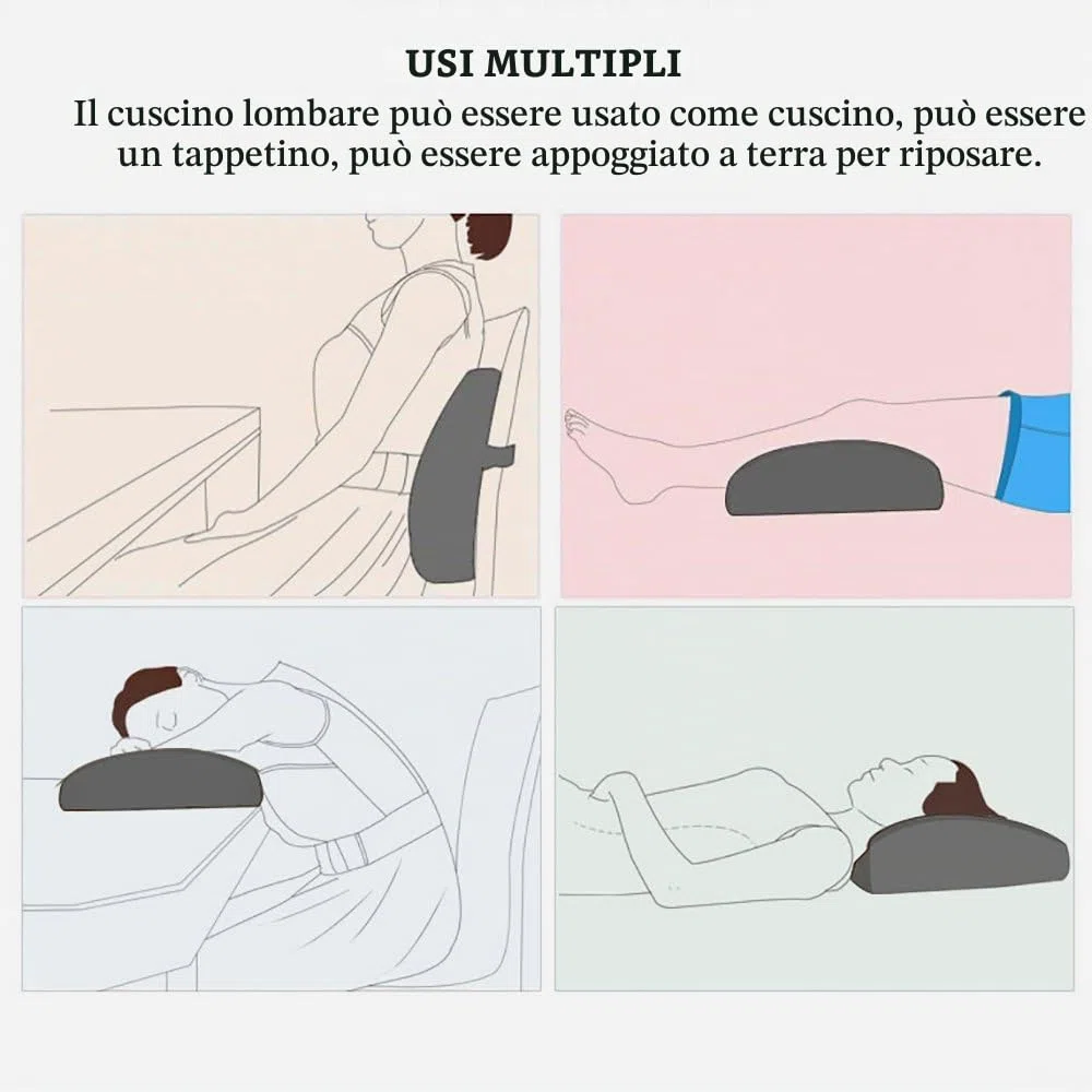 Cuscino Lombare Memory Foam Sostegno Lombare Cuscini, Sostegno Ergonomico per la Schiena, per la Casa, Ufficio, Auto
